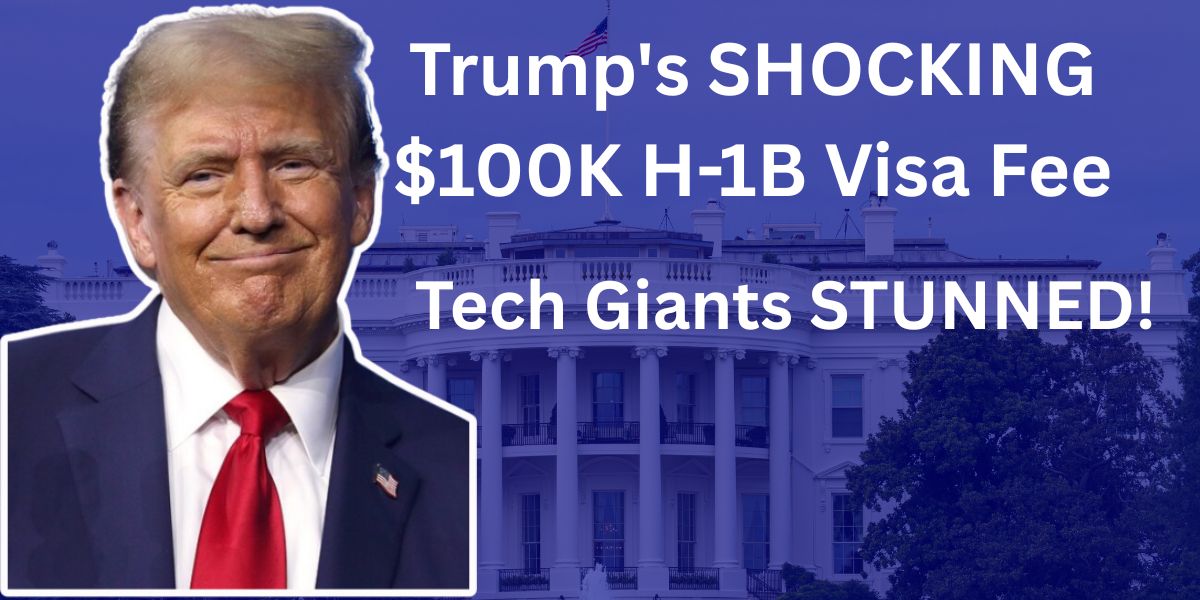 "Donald Trump announcing $100,000 H-1B visa fee policy at White House - immigration reform 2025"